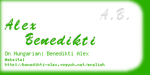 alex benedikti business card